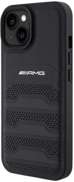 Панель AMG Leather Debossed Lines для Apple iPhone 15 Plus/14 Plus Black (AMHCP15MGSEBK) - зображення 2