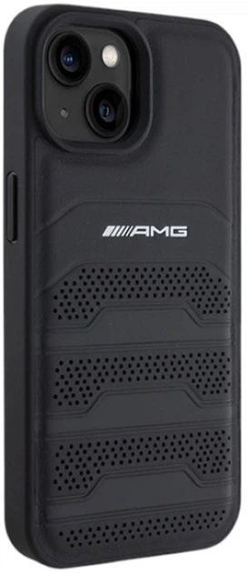 Панель AMG Leather Debossed Lines для Apple iPhone 15 Plus/14 Plus Black (AMHCP15MGSEBK) - зображення 4