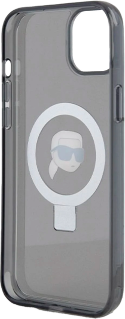 Etui Karl Lagerfeld Ring Stand Karl Head MagSafe do Apple iPhone 15 Plus/14 Plus Black (KLHMP15MHMRSKHK) - obraz 5