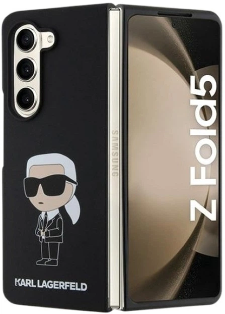 Etui Karl Lagerfeld Silicone Ikonik do Samsung Galaxy Z Fold 5 Black (KLHCZFD5SNIKBCK) - obraz 1