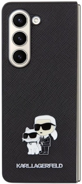 Etui Karl Lagerfeld Saffiano Karl&Choupette Pin do Samsung Galaxy Z Fold 5 Black (KLHCZFD5SAKCNPK) - obraz 2