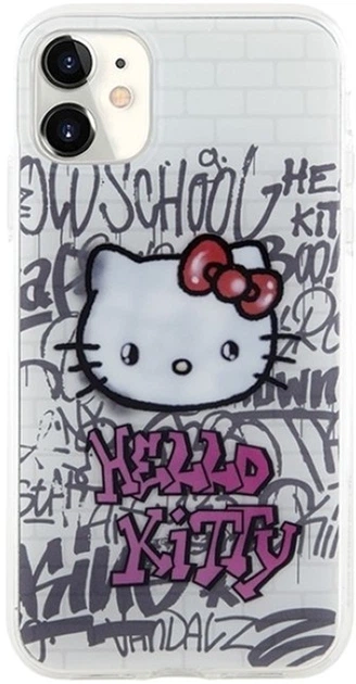 Etui Hello Kitty IML Kitty On Bricks Graffiti do Apple iPhone 11/Xr White (HKHCN61HDGPHT) - obraz 3