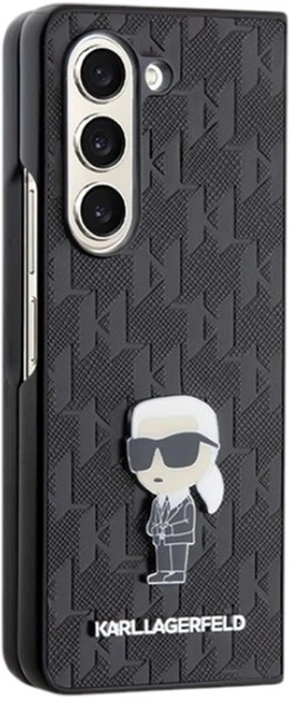 Etui Karl Lagerfeld Saffiano Monogram Ikonik Pin do Samsung Galaxy Z Fold 5 Black (KLHCZFD5SAPKINPK) - obraz 5
