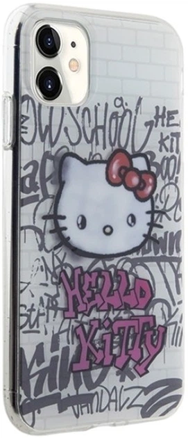 Etui Hello Kitty IML Kitty On Bricks Graffiti do Apple iPhone 11/Xr White (HKHCN61HDGPHT) - obraz 4