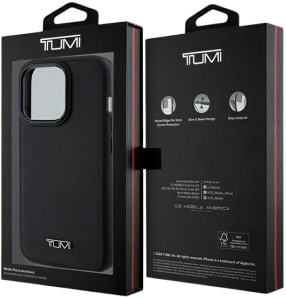 Etui Tumi Leather Balistic Pattern MagSafe do Apple iPhone 15 Pro Black (TUHMP15LRBAK) - obraz 8