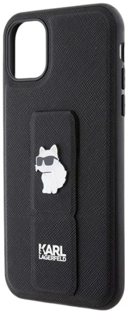 Etui Karl Lagerfeld Gripstand Saffiano Choupette Pin do Apple iPhone 11/Xr Black (KLHCN61GSACHPK) - obraz 6