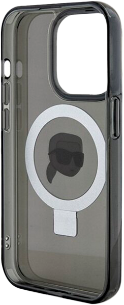 Etui Karl Lagerfeld Ring Stand Karl Head MagSafe do Apple iPhone 15 Pro Black (KLHMP15LHMRSKHK) - obraz 6