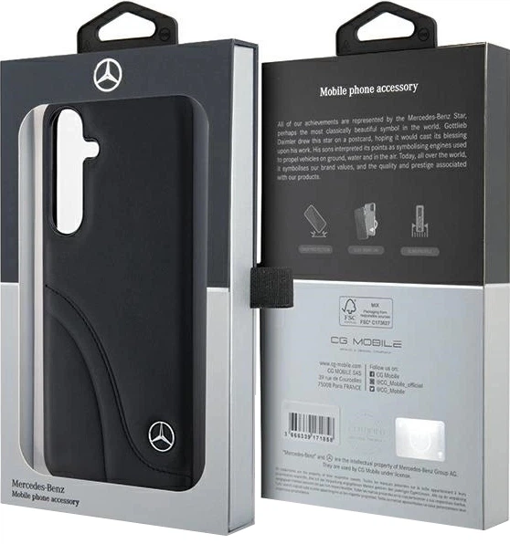 Etui plecki Mercedes Benz Leather Curved Stitches na Samsung Galaxy S24 (S921) Czarne (3666339240974) - obraz 8