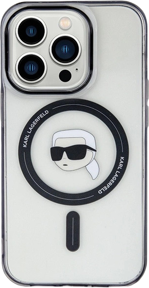 Etui Karl Lagerfeld IML Karl Head MagSafe do Apple iPhone 15 Pro Transparent (KLHMP15LHKHNOTK) - obraz 3