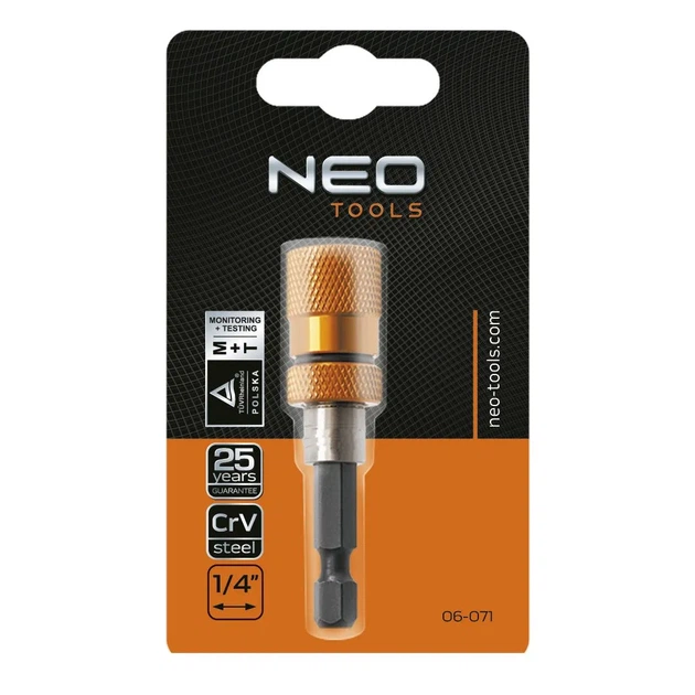 Бітотримач Neo Tools, 1/4", магнітний, 60мм, CrV (00124019) - изображение 2