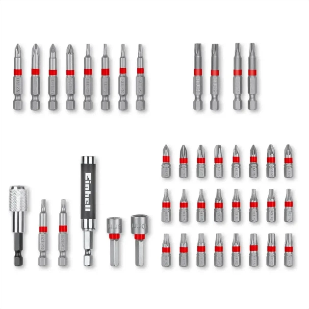 Біти Einhell, набір 42шт, HEX, PH, PZ, Torx, 50мм, кейс (00124871) - Фото 3 Біти Einhell, набір 42шт, HEX, PH, PZ, Torx, 50мм, кейс (00124871) - изображение 3