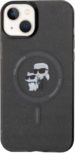 Панель Karl Lagerfeld Karl&Choupette Glitter MagSafe для Apple iPhone 15 Plus / 14 Plus Black (KLHMP15MHGKCNOK) - зображення 2