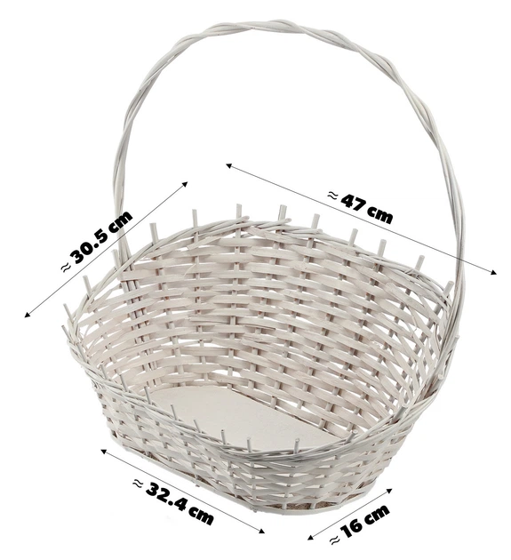 Koszyk wiklinowy prezentowy Kadax Mede 47 x 30 cm Biały K9154 (5903699485057) - obraz 5