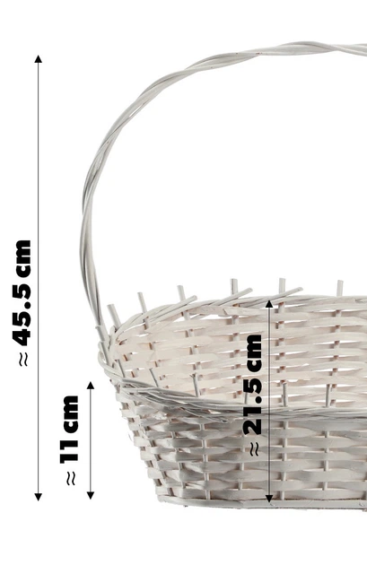 Koszyk wiklinowy prezentowy Kadax Mede 47 x 30 cm Biały K9154 (5903699485057) - obraz 6