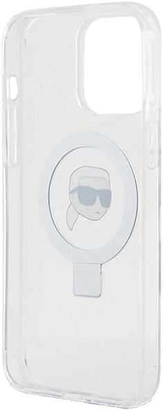 Панель Karl Lagerfeld Ring Stand Karl Head MagSafe для Apple iPhone 15 Pro White (KLHMP15LHMRSKHH) - зображення 6