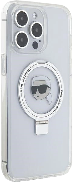 Панель Karl Lagerfeld Ring Stand Karl Head MagSafe для Apple iPhone 15 Pro Max White (KLHMP15XHMRSKHH) - зображення 4