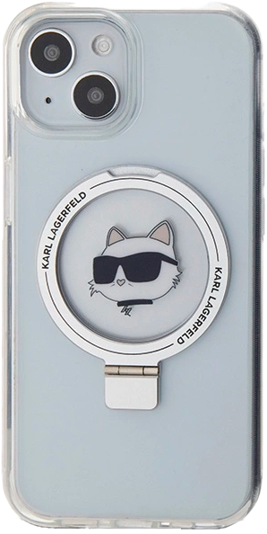 Панель Karl Lagerfeld Ring Stand Choupette Head MagSafe для Apple iPhone 15 Plus/14 Plus White (KLHMP15MHMRSCHH) - зображення 2