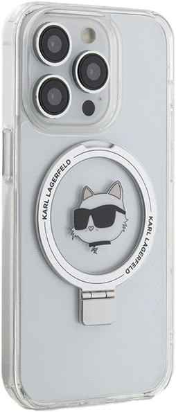Etui Karl Lagerfeld Ring Stand Choupette Head MagSafe do Apple iPhone 15 Pro White (KLHMP15LHMRSCHH) - obraz 4