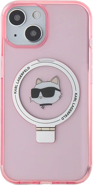 Etui Karl Lagerfeld Ring Stand Choupette Head MagSafe do Apple iPhone 15/14/13 Pink (KLHMP15SHMRSCHP) - obraz 3