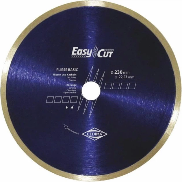 Tarcza diamentowa Cedima Segmental Cutting Fliese Basic 250 x 1.8 x 25.4 mm (4023138124703) - obraz 1