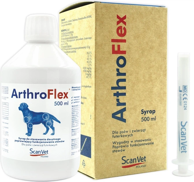 Syrop ScanVet Arthroflex wspiera funkcjonowanie stawów u psów 500 ml (5391525732916) - obraz 1