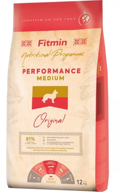 Сухий корм для собак Fitmin Performance Medium Птиця 12 кг (8595237035373) - зображення 1