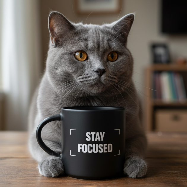 Чашка «Stay focused» черная - изображение 5