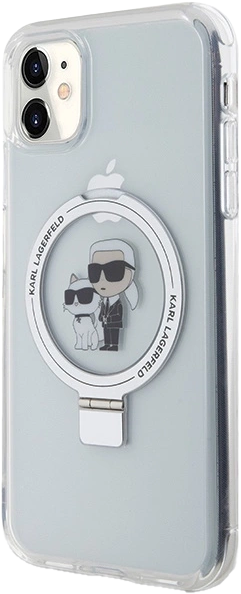Etui Karl Lagerfeld Ring Stand Karl&Choupettte MagSafe do Apple iPhone 11/Xr White (KLHMN61HMRSKCH) - obraz 2