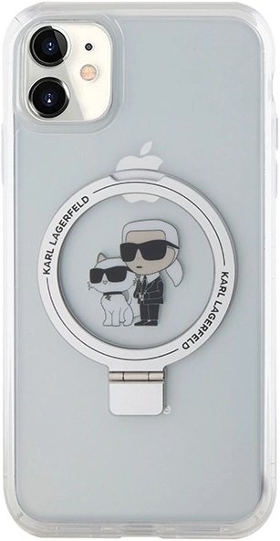 Etui Karl Lagerfeld Ring Stand Karl&Choupettte MagSafe do Apple iPhone 11/Xr White (KLHMN61HMRSKCH) - obraz 3