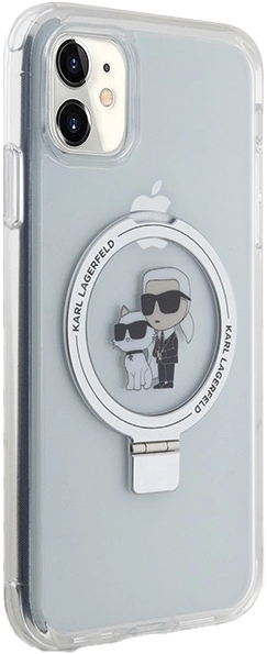 Etui Karl Lagerfeld Ring Stand Karl&Choupettte MagSafe do Apple iPhone 11/Xr White (KLHMN61HMRSKCH) - obraz 4