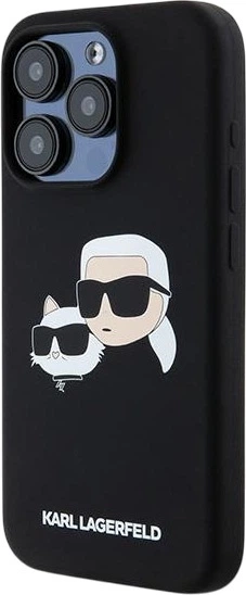 Etui plecki Karl Lagerfeld Silicone Karl & Choupette Head MagSafe do iPhone 15 Pro Max Black (KLHMP15XSKCHPPLK) - obraz 2