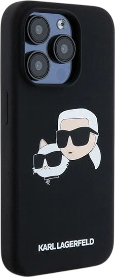 Etui plecki Karl Lagerfeld Silicone Karl & Choupette Head MagSafe do iPhone 15 Pro Max Black (KLHMP15XSKCHPPLK) - obraz 4