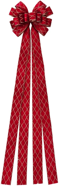 Kokarda dekoracyjna Home Styling Collection 839567 na choinkę 130 x 33 cm Czerwona (8721037684422) - obraz 1