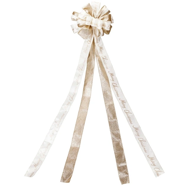 Декоративний бант Home Styling Collection 839565 на ялинку 130 x 33 см Кремова (8721037684408) - зображення 3