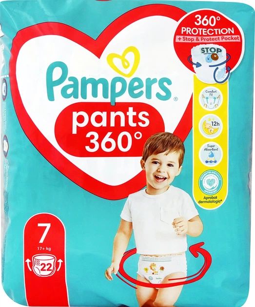 Підгузки-трусики Pampers 7 Extra Large 17 кг 22 шт (8700216341585) - зображення 1