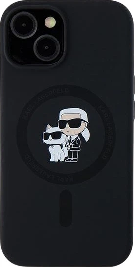 Панель Karl Lagerfeld Silicone Karl & Choupette Ring MagSafe для iPhone 15 Plus / 14 Plus Black (3666339254056) - зображення 3