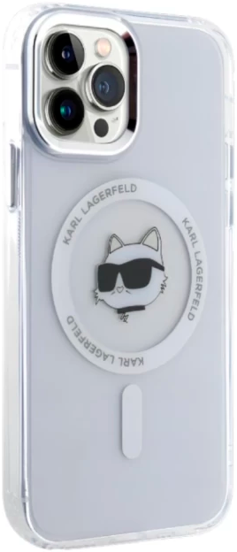 Панель Karl Lagerfeld IML Metal Choupette Head MagSafe do Apple iPhone 14 Pro White (KLHMP14LHLSCHH) - зображення 3
