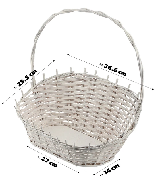 Кошик плетений подарунковий Kadax Mede 25 х 36 см Білий K9152 (5903699485033) - зображення 4