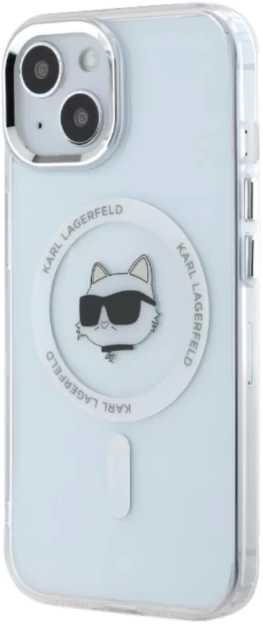 Etui Karl Lagerfeld IML Metal Choupette Head MagSafe do Apple iPhone 15 White (KLHMP15SHLSCHH) - obraz 2