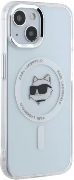 Etui Karl Lagerfeld IML Metal Choupette Head MagSafe do Apple iPhone 15 White (KLHMP15SHLSCHH) - obraz 4