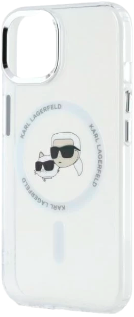 Etui Karl Lagerfeld IML Metal Karl&Choupette Head MagSafe do Apple iPhone 14 White (KLHMP14SHLSKCH) - obraz 6
