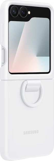 Панель Samsung Silicone Case with Ring для Samsung Galaxy Z Flip7 FE/Z Flip6 White (EF-PF741TWEGWW) - зображення 1