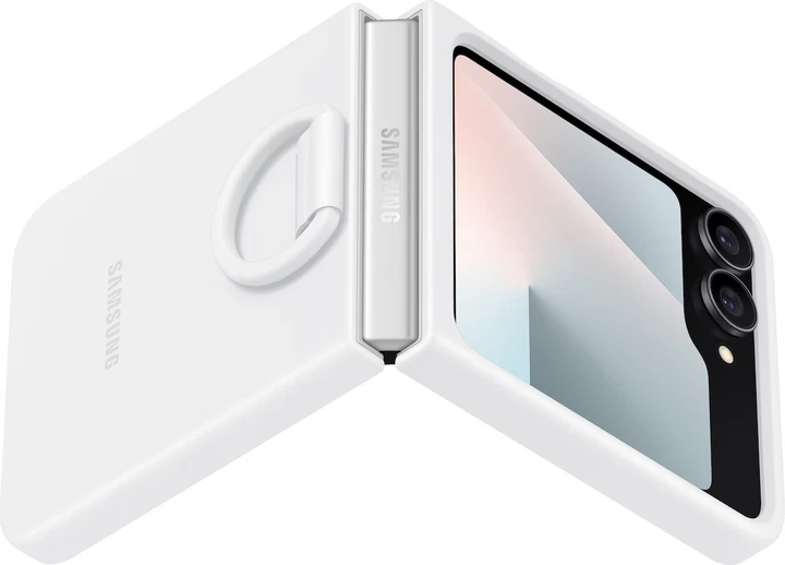 Панель Samsung Silicone Case with Ring для Samsung Galaxy Z Flip7 FE/Z Flip6 White (EF-PF741TWEGWW) - зображення 5
