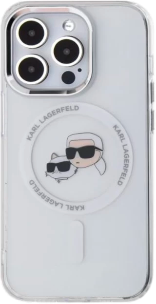 Панель Karl Lagerfeld IML Metal Karl&Choupette Head MagSafe для iPhone 14 Pro Max White (KLHMP14XHLSKCH) - зображення 2
