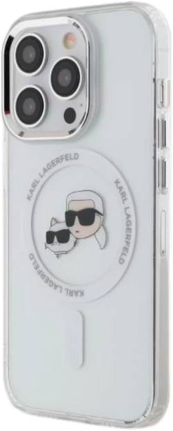 Панель Karl Lagerfeld IML Metal Karl&Choupette Head MagSafe для iPhone 14 Pro Max White (KLHMP14XHLSKCH) - зображення 3