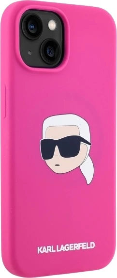 Панель Karl Lagerfeld Silicone Karl Head Print MagSafe для Apple iPhone 15 Fuchsia (3666339256982) - зображення 4
