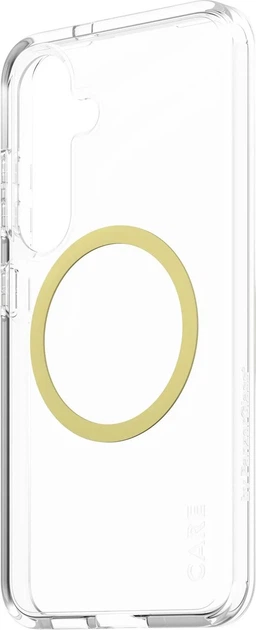 Etui plecki CARE by Panzer Glass Flagship Case Urban Combat Case Transparent w. Chardonnay Qi do Samsung Galaxy S25 Transparent-Yellow (CRRFUOCG38388) - obraz 2