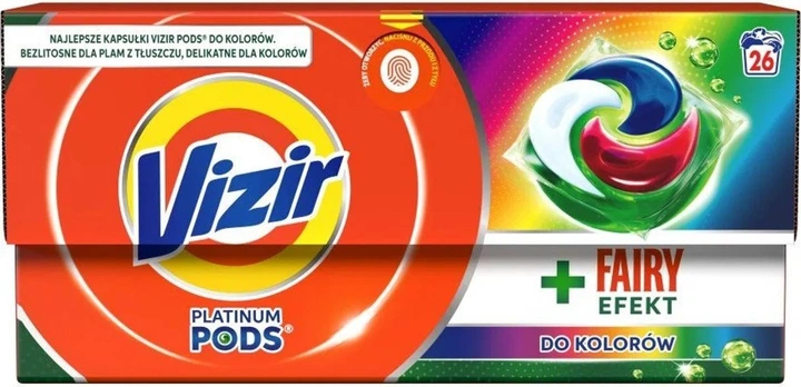 Kapsułki do prania Vizir Platinum Pods Fairy Efekt do kolorów 26 szt (8700216745642) - obraz 1