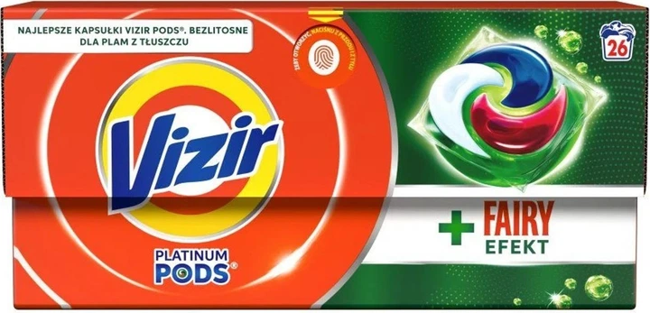Kapsułki do prania Vizir Platinum Pods Fairy Efekt 26 szt (8700216745581) - obraz 1