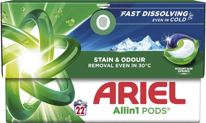 Kapsułki do prania Ariel All in 1 Pods Mountain Spring 22 szt (8700216765466) - obraz 1
